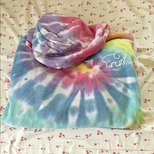 Colorful Tie-Dye Hoodie with Elephant Logo